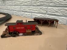 Ho Scale Maumee Valley & Tono Place Rr "safety First" Caboose Work Shed Scene Weathered Diorama