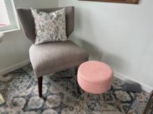 Accent Chair With Footstool/ottoman & Pillow