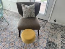 Accent Chair With Footstool/ottoman & Pillow