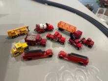 Lot Of 10 Vintage Ho Scale Die-cast Trucks Construction, Fire & Utility Vehicles