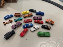 Lot Of 19 Vintage Micro Die-cast Cars & Trucks Mixed Makes & Colors