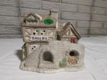 Cobblestone Corners Ceramic Bakery Lighted Christmas Village Building