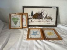 Rustic Barn Needlework & Country Patchwork Art Set