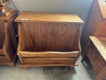 Solid Oak End Table/ Magazine Rack ( 1of 2)