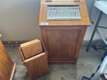Oak Hamper and Matching Waste Bin