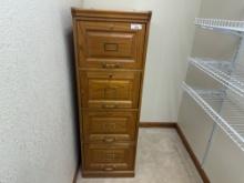 Oak 4-Drawer Vertical File Cabinet