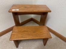 Oak 2-Step Wood Stool