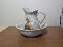 Vintage McCoy Pottery Wash Pitcher & Bowl Set
