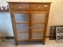 Oak Pie Safe with Punched Tin Panels