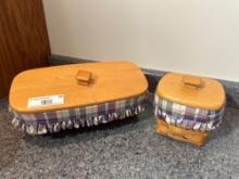 Longaberger Plaid Liner Basket Set