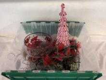 Christmas Floral & Ribbon Tree Decor