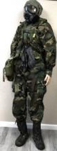 CBRN Uniform Complete US Army with Woodland Pattern with Gas Mask (JAA)