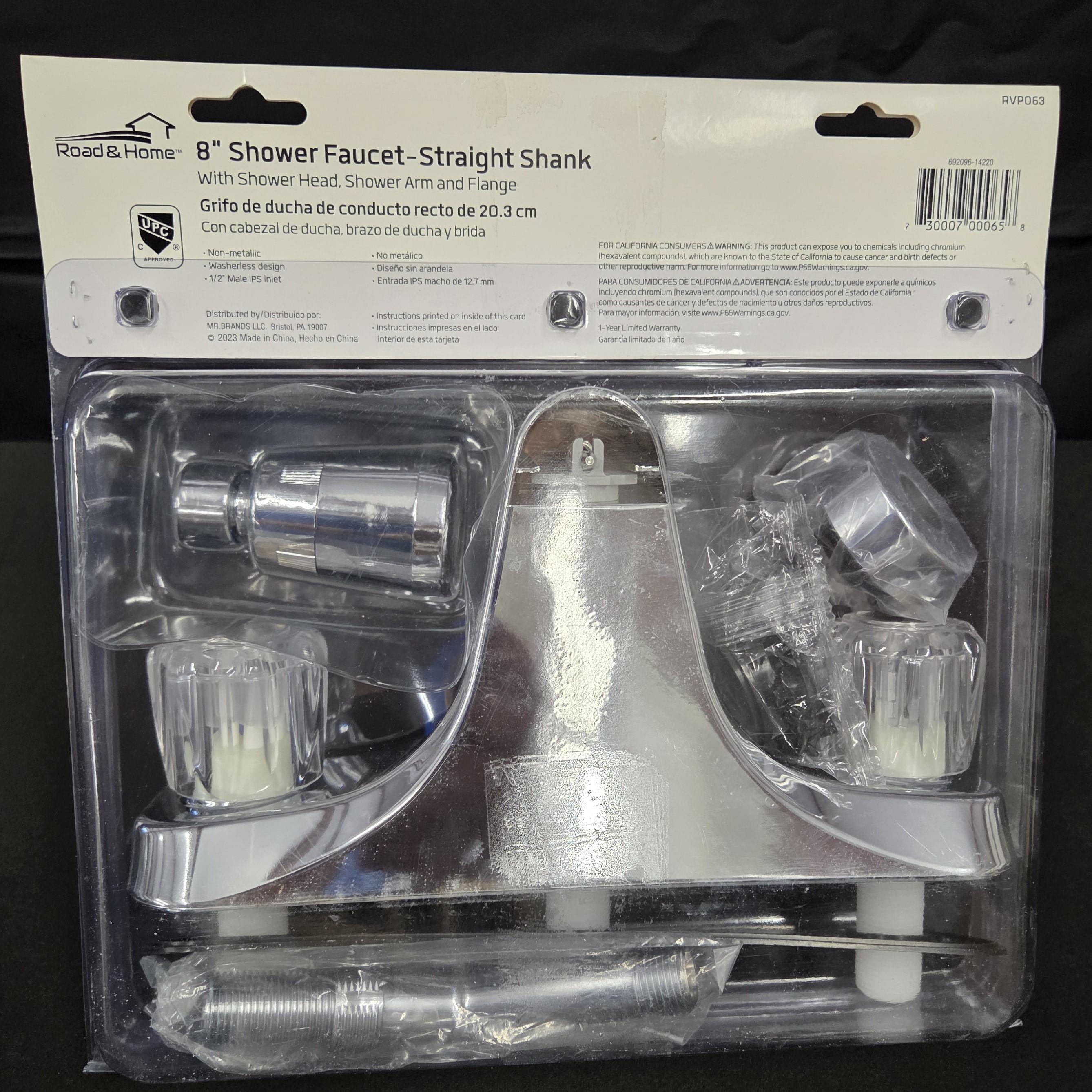 Road and Home RV 8" Shower Faucet Straight Shank