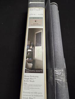 Allen + Roth 23-Inches x 72-Inches Gray Room Darkening Cordless Roller shade New
