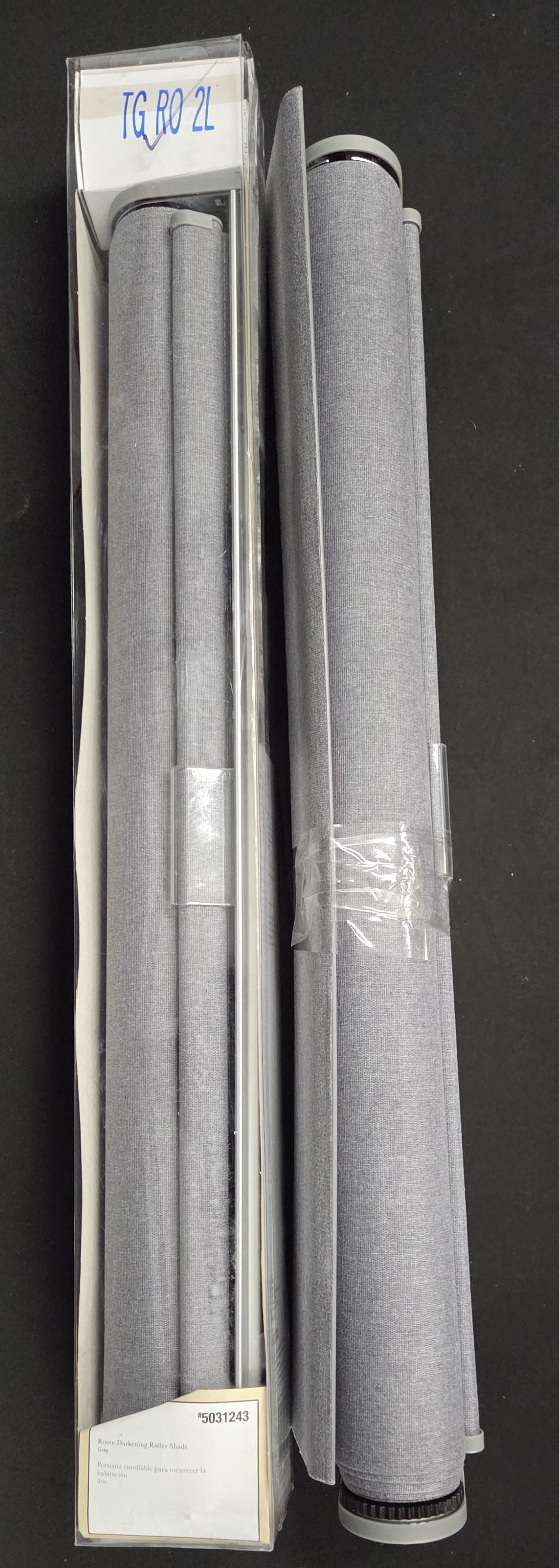 Allen + Roth 23-Inches x 72-Inches Gray Room Darkening Cordless Roller shade New