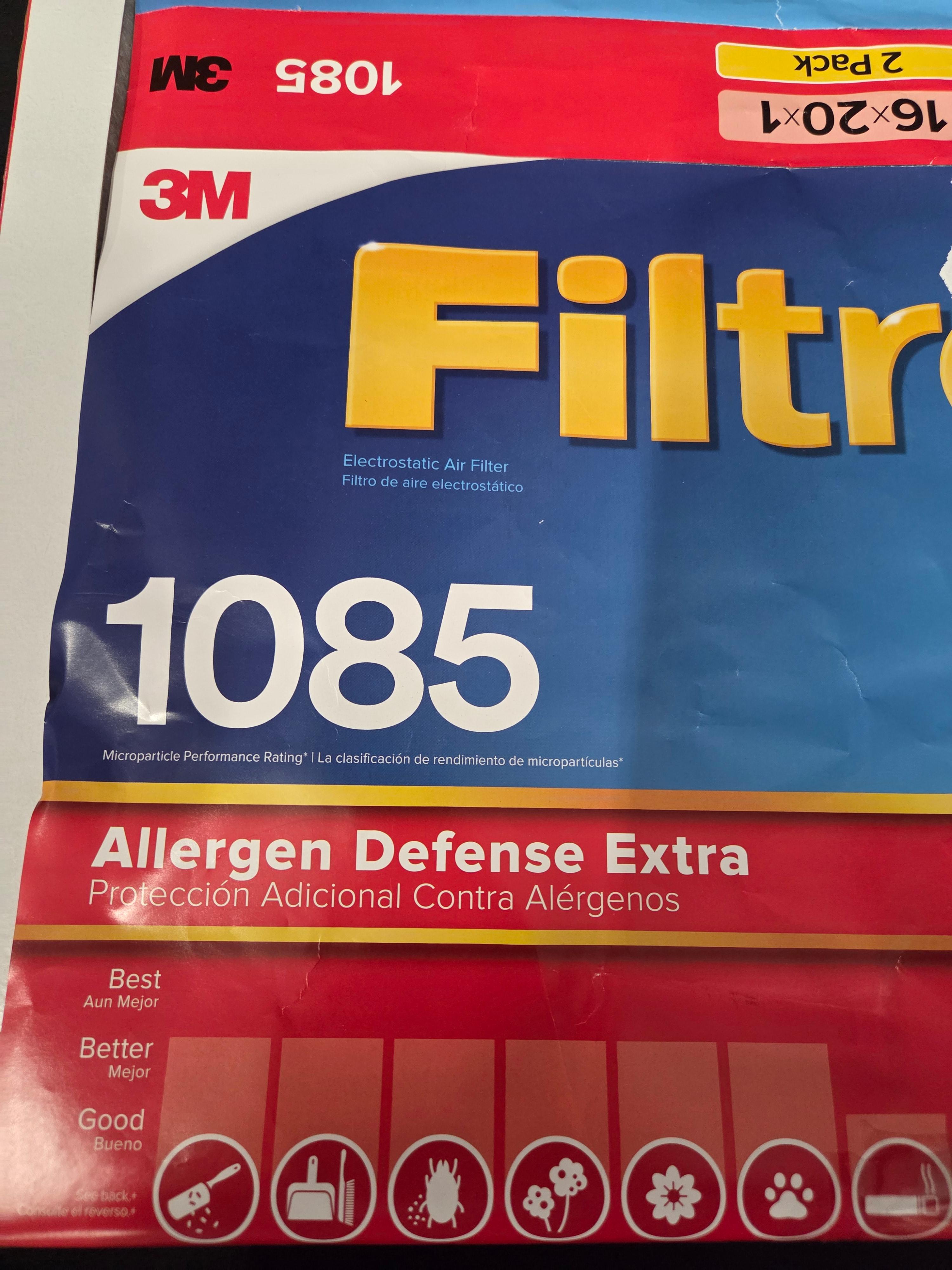 2 Pack 16x20x1 Filtrete Air Filters AC HVAC