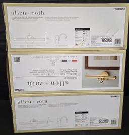 Lot fo 3 Allen + Roth Prichard Brushed Gold LED Battery Picture Light Brand New