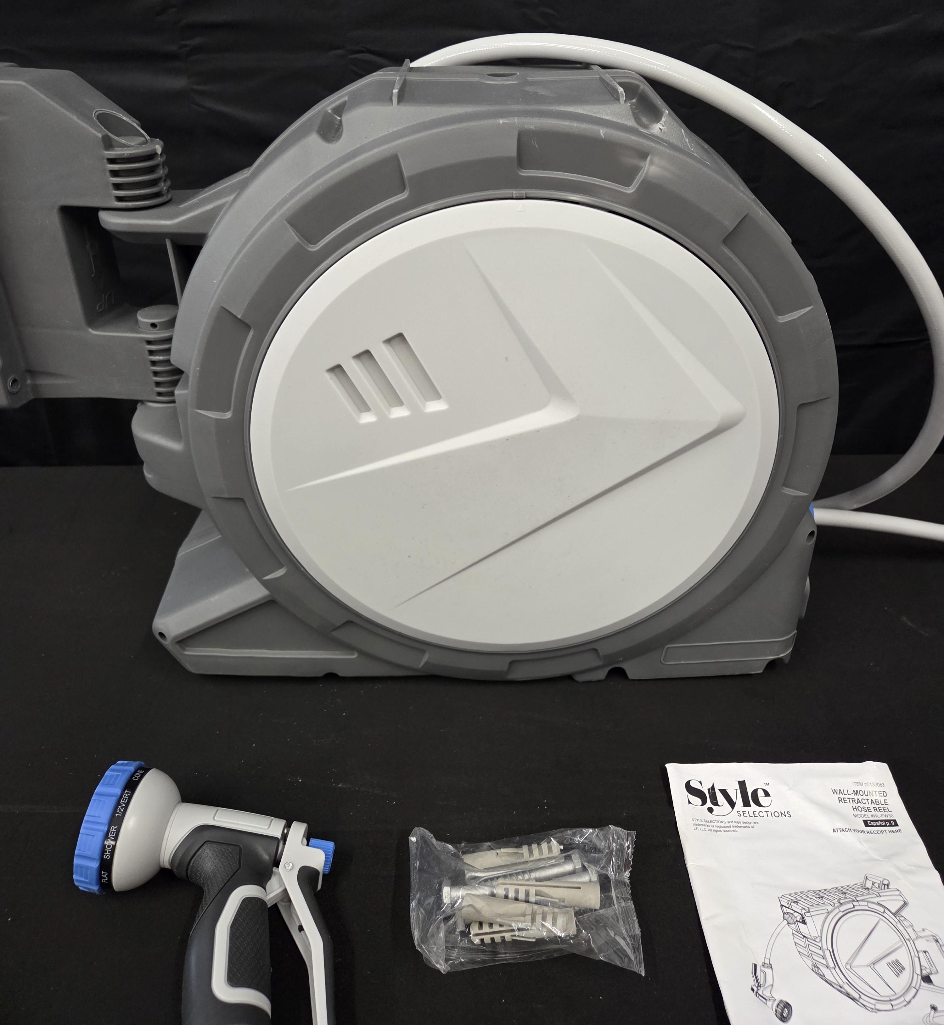 Wall Mounted Retractable Hose Reel 100' Feet Foot With Nozzle Style Selections