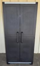 Keter Premium One 35-in W x 74-in H x 18.5-in D Freestanding Plastic Garage Cabinet in Black
