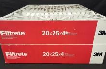 Lot of 2 MERV 11 20x25x4 Filtrete 3M Air Filters AC HVAC
