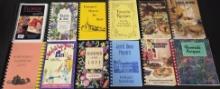 Lot of 12 Spiral Coil Cookbooks Mostly Church Cookbooks