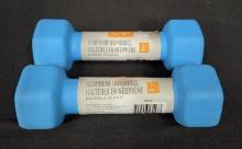 Lot of 2 2 LB Pound Neoprene Covered Hand Dumbells