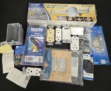 Electricans lot- Lot of Outlets Receptacles, Timer, Coax Crimper and More GFI, GFCI