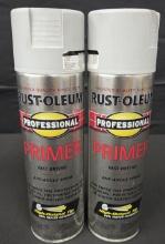 Lot of 2 Rustoleum Professional Gray Primer Spray Paint New old stock