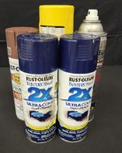 Miscellaneous Spray Paints, Rustoleum Lot of 5