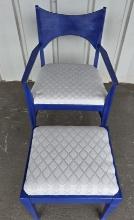 Vintage Purple Painted Chair and Ottoman