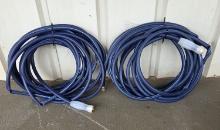 Lot of 2 50 Ft Foot Blue Garden Hoses Tested and Do not Leak Hose Pipes Medium Duty