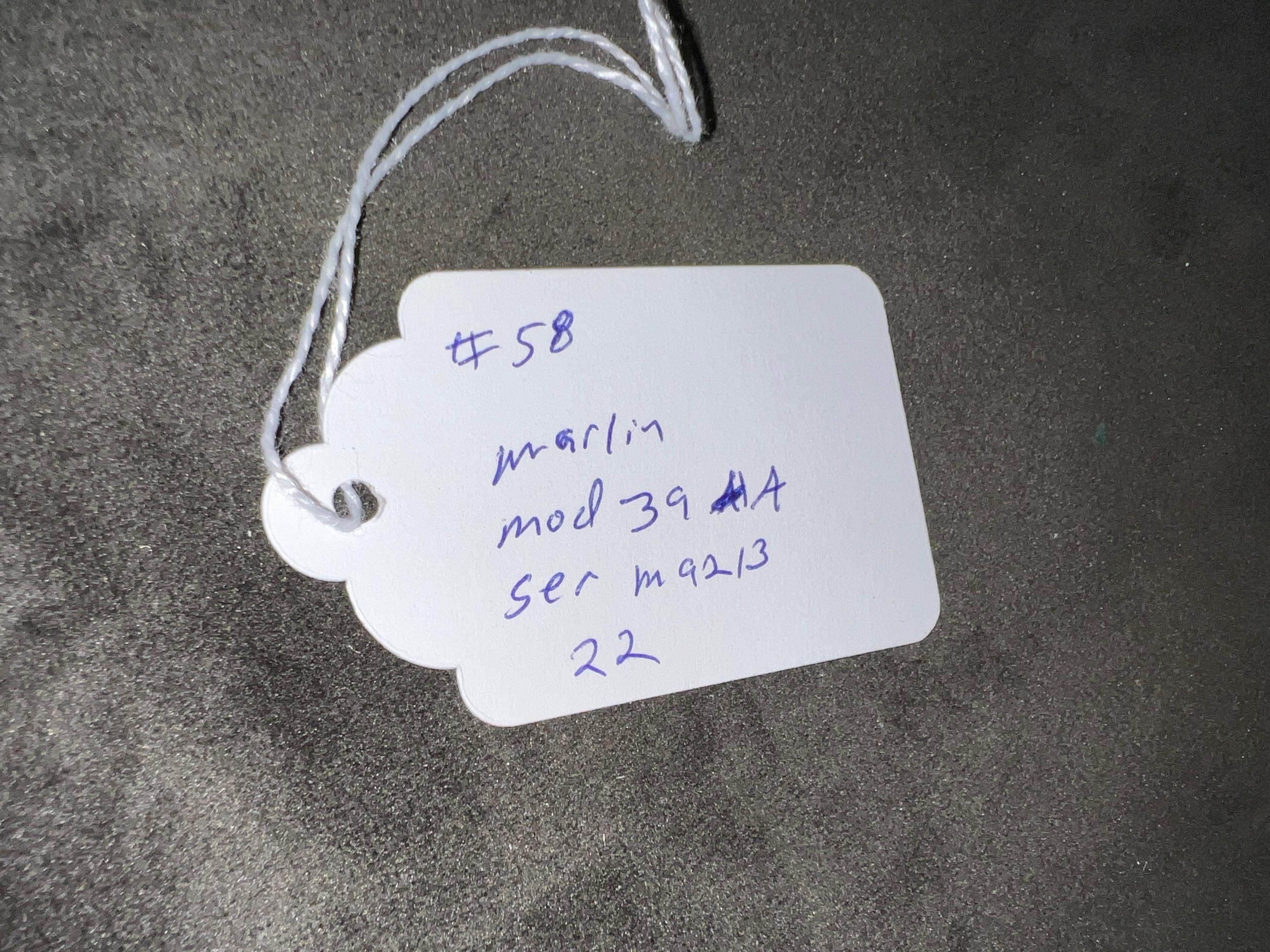 MARLIN MDL. 39A 22 CA.