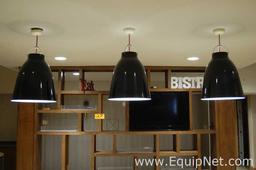 Lot of Lounge Area Light Fixtures, Round Tables, Chairs and cabinets