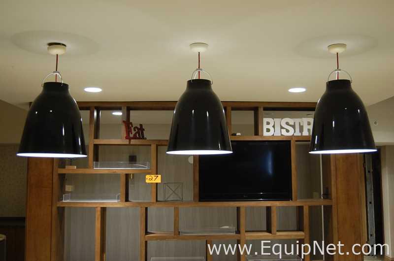 Lot of Lounge Area Light Fixtures, Round Tables, Chairs and cabinets