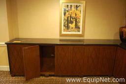 Lot of Two Hallway Cabinets and Two Artwork Pieces