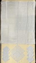 Vintage Soft Blue Large Tablecloth & 10 Matching Napkins
