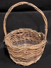 Rustic Woven Wooden Planter Basket