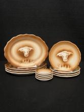 Rare Syracuse Western Ware Set of Four: Oval Appetizer Plates, Round Bread Plates & Butter Dishes