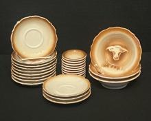 Rare Syracuse Western Ware:  3 Dessert Bowls, 12 Cream Saucers and 10  Butter Dishes