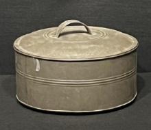Antique Galvanized Tin Steamer with Lid