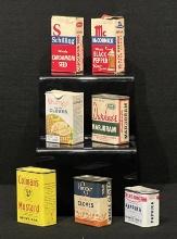 Variety of 7 Vintage 1930's - 1980's Spice Tins and Boxes