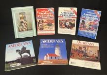 3 Americana Magazines, Grotz's Antique Americana Price Guide and 3 Editions of Warman's Americana