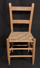 Vintage Shaker Style Small Chair with Woven Seat