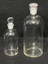 Apothecary Bottle with Stopper and Apothecary Jar with Stopper