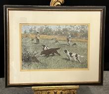 A. B. Frost Colored Print of a Hunting Scene