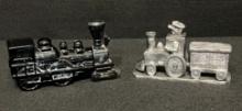 Avon Tai Winds After Shave Train Decanter & Handcrafted Pewter Train Figurine by Michael Ricker