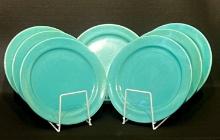 Red Wing Gypsy Trail Group of 7 Turquoise 11" Round Platters