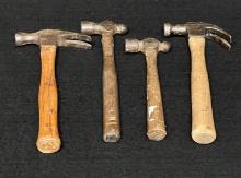 Assorted Antique Rustic Wooden Handled Hammers