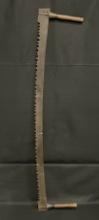 Antique Two-Man Crosscut Logging Saw with Wooden Handles