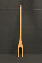 Primitive Carved Laundry Fork, Rustic Wooden Wash Stick and Handmade Broom with Bamboo Handle